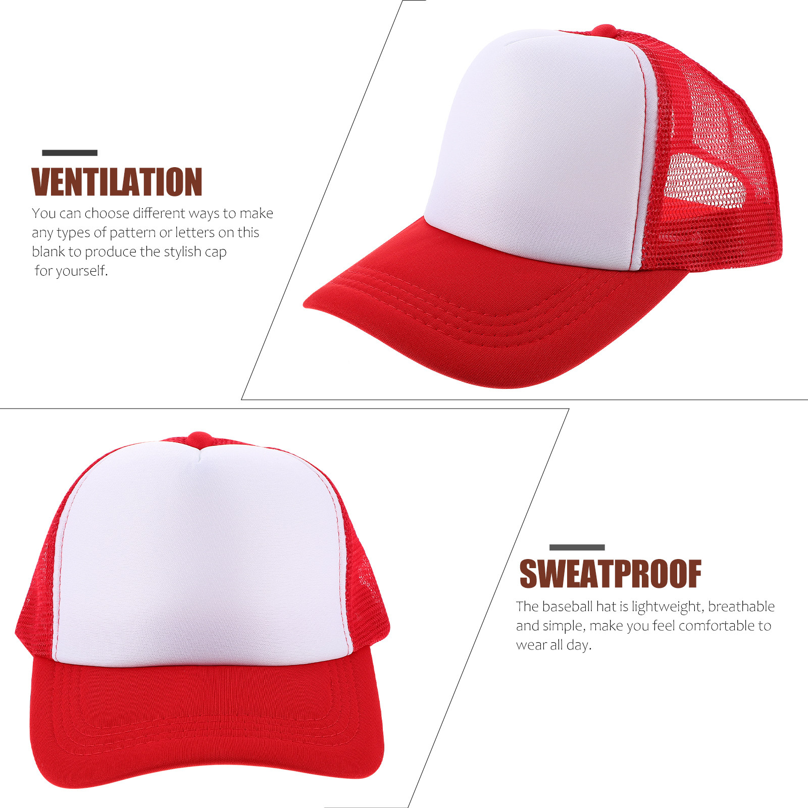 5Pcs Blank Mesh Baseball Caps  - Hat Sublimation Blank 리뷰 및 가격