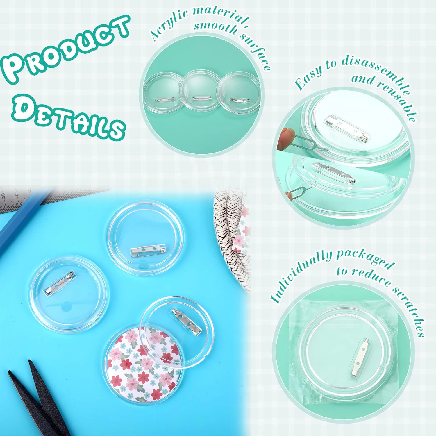 5-20PCS Buttons Blanks with Pi - Button Badge Blank 리뷰 및 가격