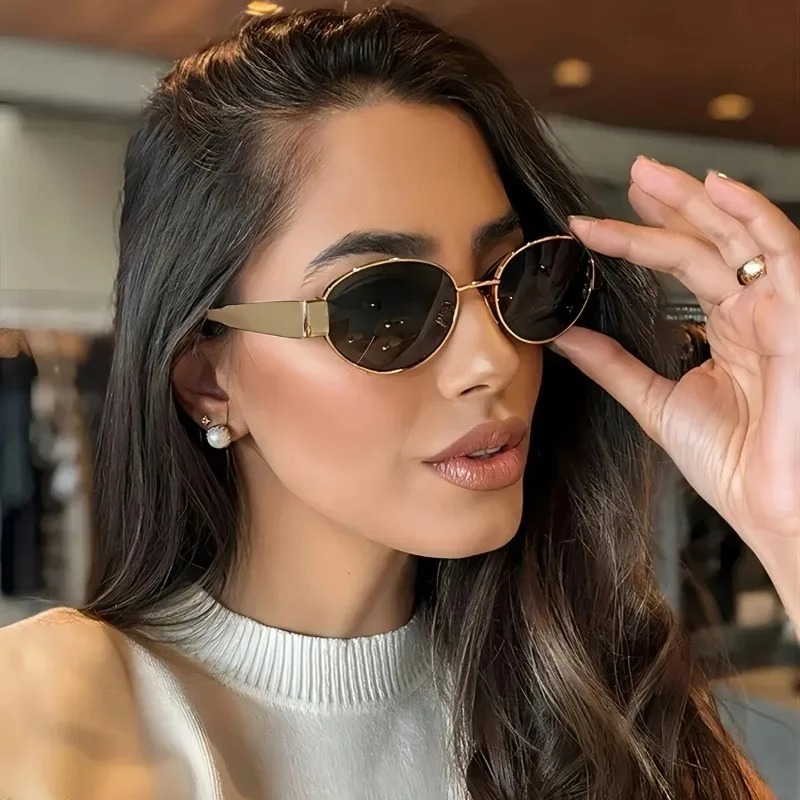 New Oval Sunglasses for Women  - Metal Photo Panel 리뷰 및 가격