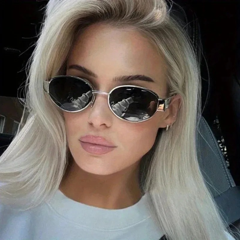 New Oval Sunglasses for Women  - Metal Photo Panel 리뷰 및 가격