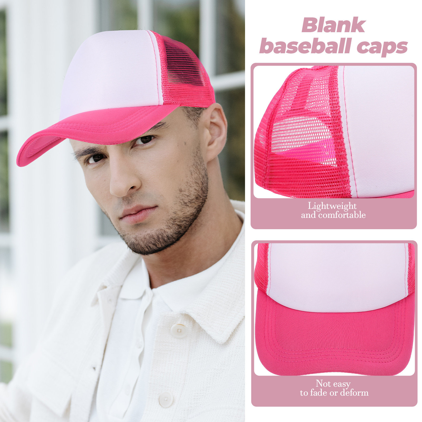 10Pcs Blank Baseball Hat Mesh  - Hat Sublimation Blank 리뷰 및 가격