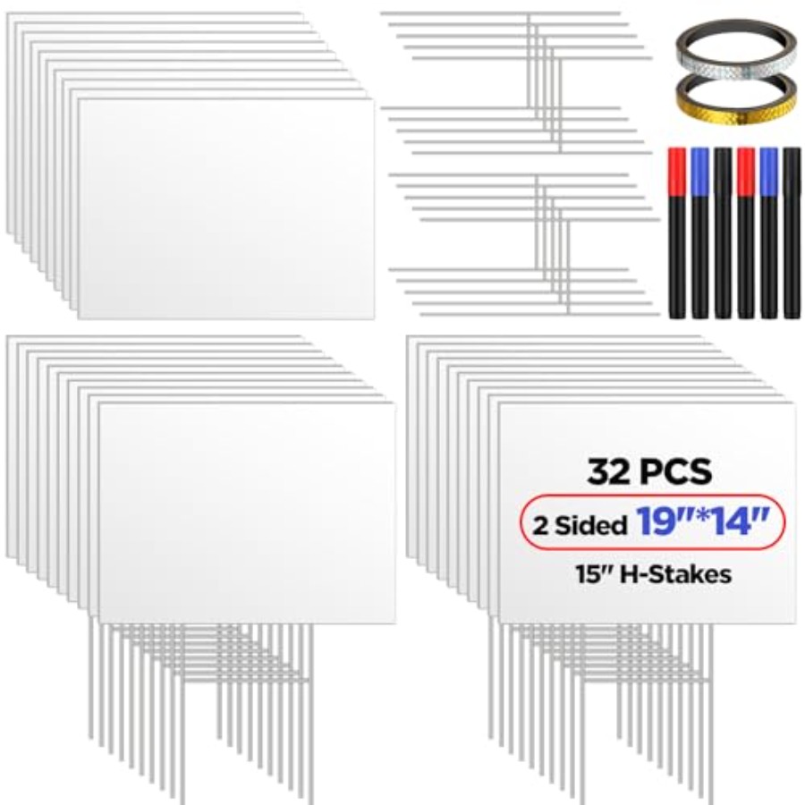 32 Pack Blank Yard Signs with  - Yard Sign Blank 리뷰 및 가격