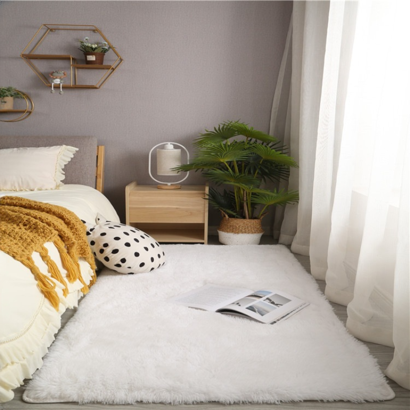 Fluffy Cream White Woolen Rug  - Door Mat Blank 리뷰 및 가격