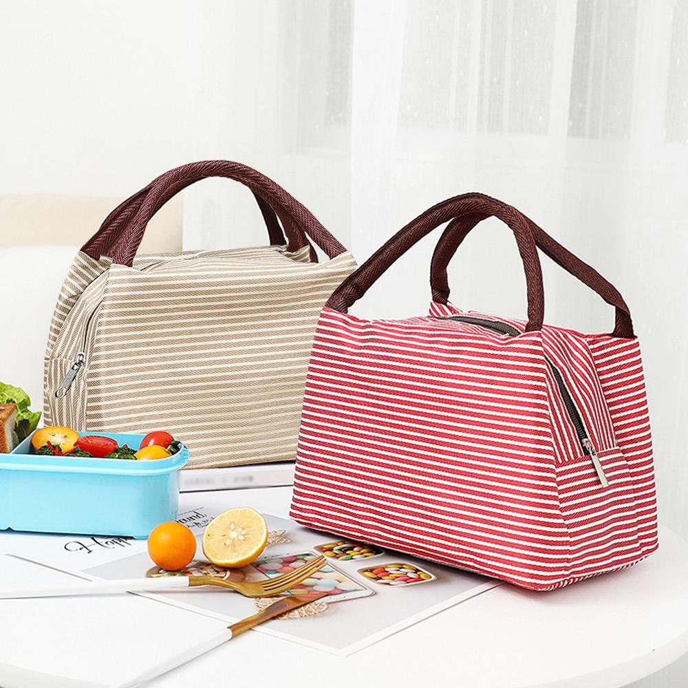 Striped Insulated Lunch Bag Po - Tote Bag Sublimation 리뷰 및 가격