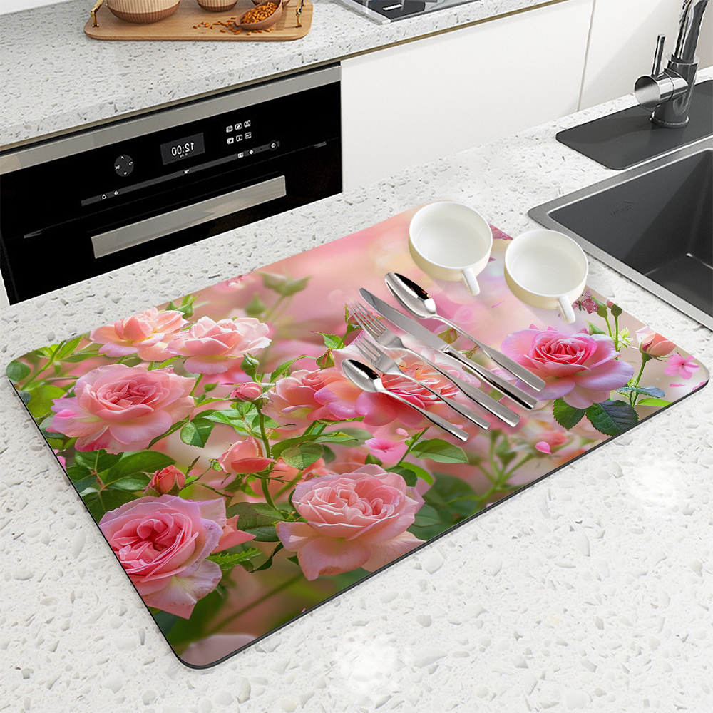 Large Kitchen Absorbent Mat Fl - Door Mat Blank 리뷰 및 가격