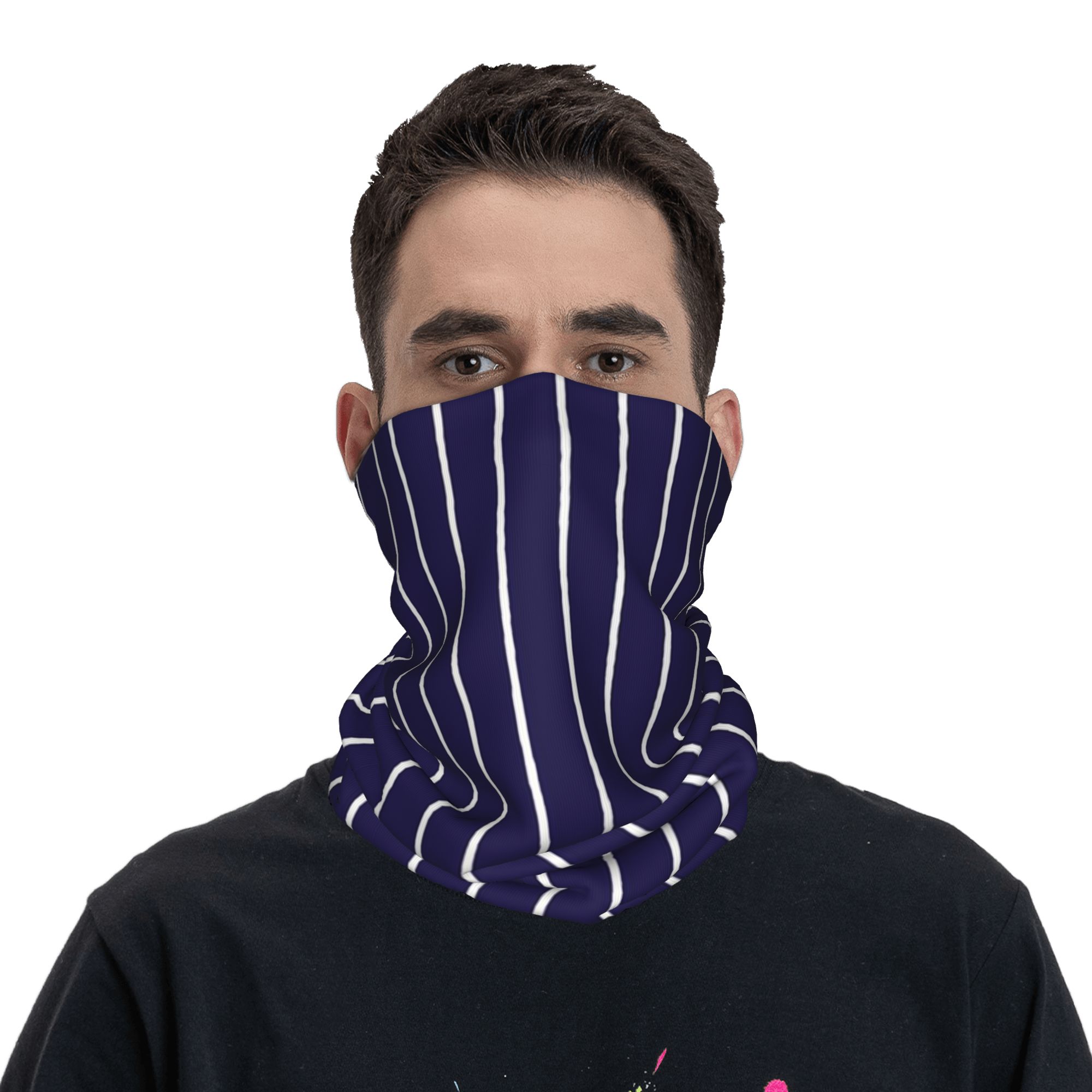 Navy Blue and White stripes Pi - Bandana Blank White 리뷰 및 가격