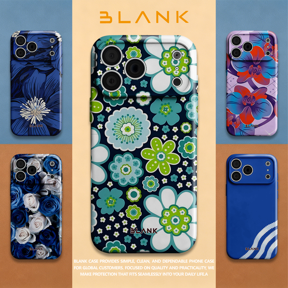 Blue and Green Floral Print Fo - Phone Case Blank Print 리뷰 및 가격