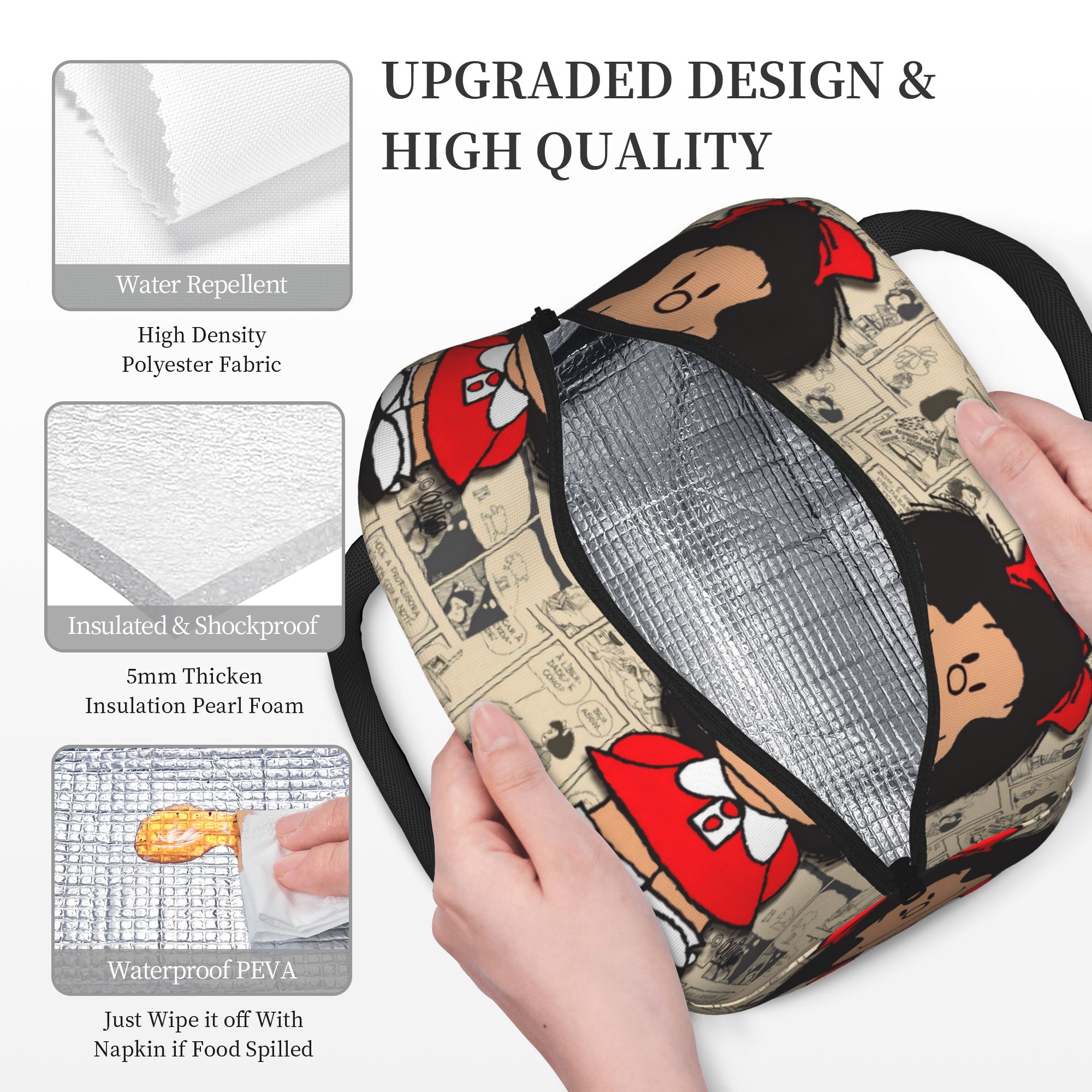Mafalda Comic Insulated Lunch  - Tote Bag Sublimation 리뷰 및 가격