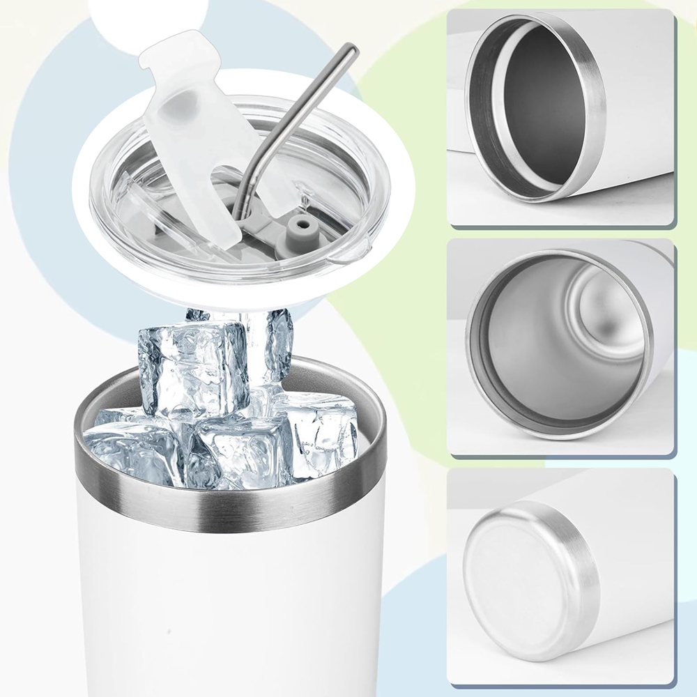 20oz Tumbler Mug with Lid and  - Tumbler 20Oz White 리뷰 및 가격